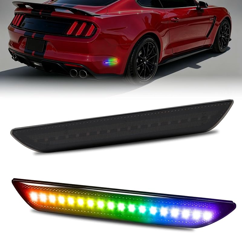 Luzes laterais LED RGB Gempro para Ford Mustang 2015–2023 – Par com 2 unidades