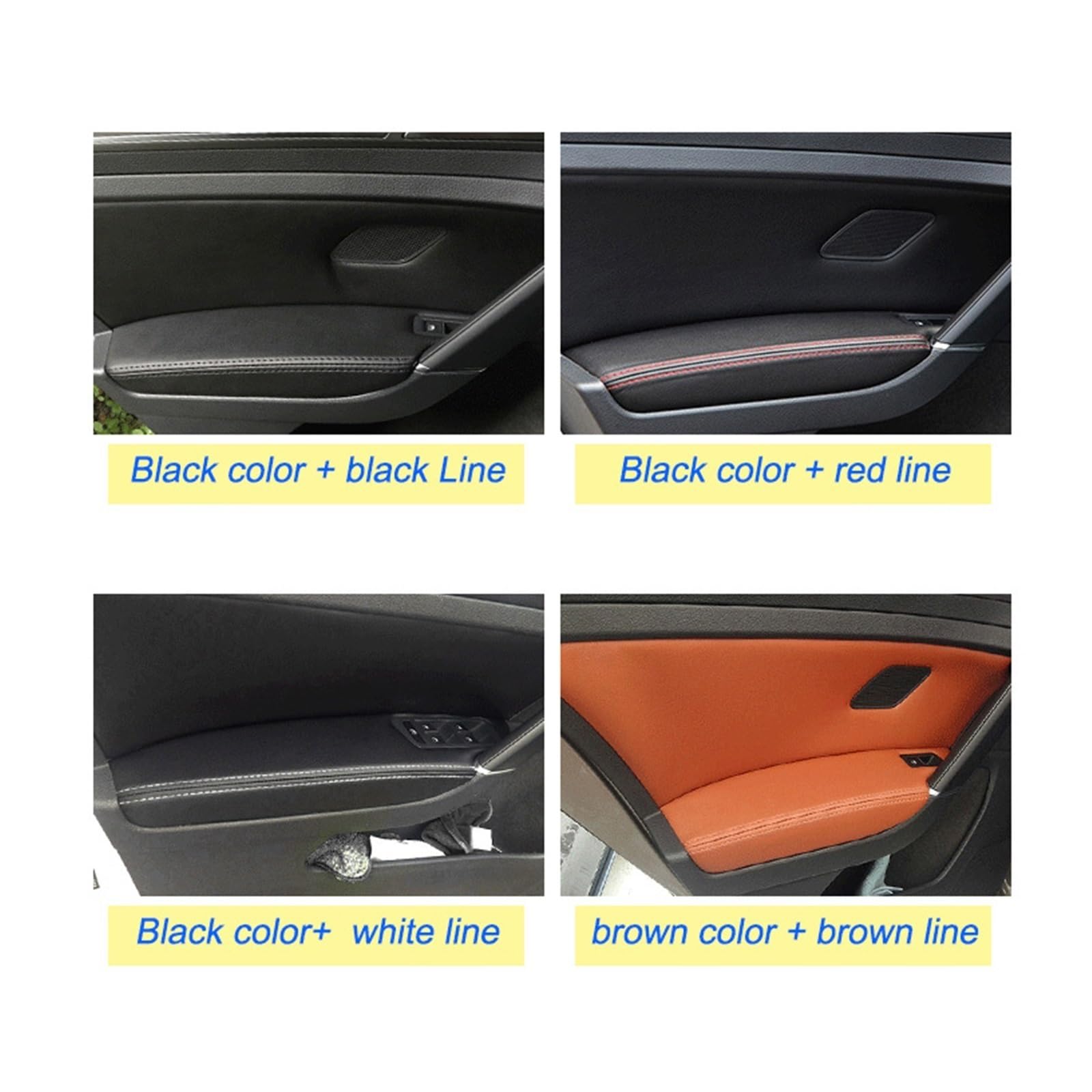 Naprawa podłokietnika drzwi łatka kompatybilna z Volkswagen Golf MK7 2014-2020 skórzany panel wewnętrzny nosić zestaw do odnawiania łez(Brown,Right rudder)