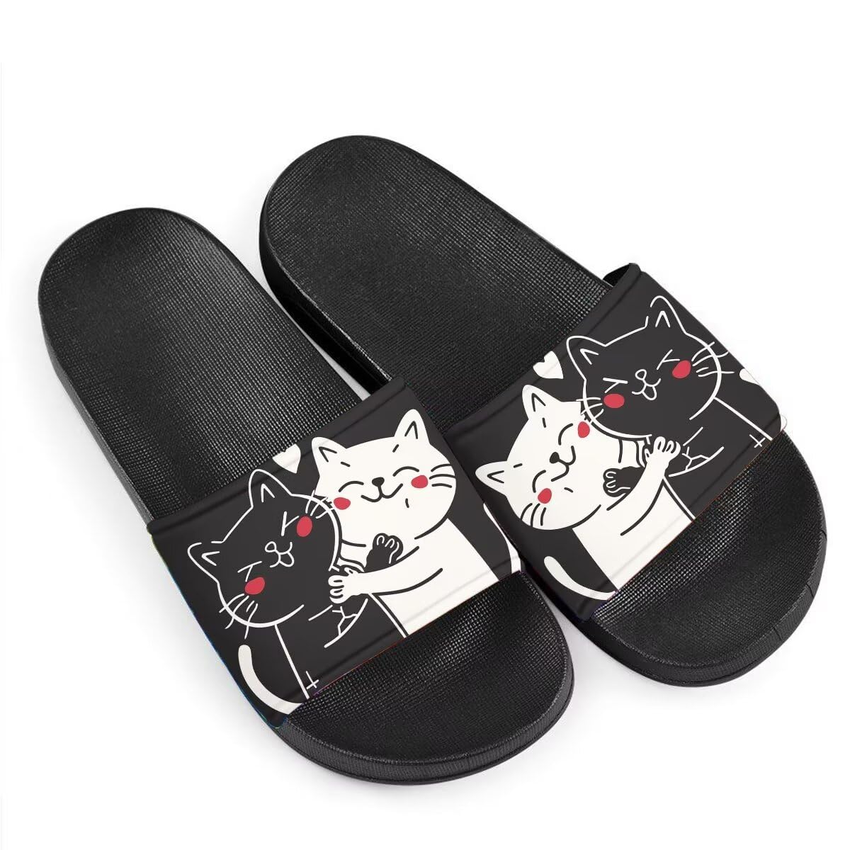 Howilath Women's Casual Slide Sandals, Cartoon Animals Print Comfortable Soft Sole Non-Slip Open Toe EVA Flat Sandals