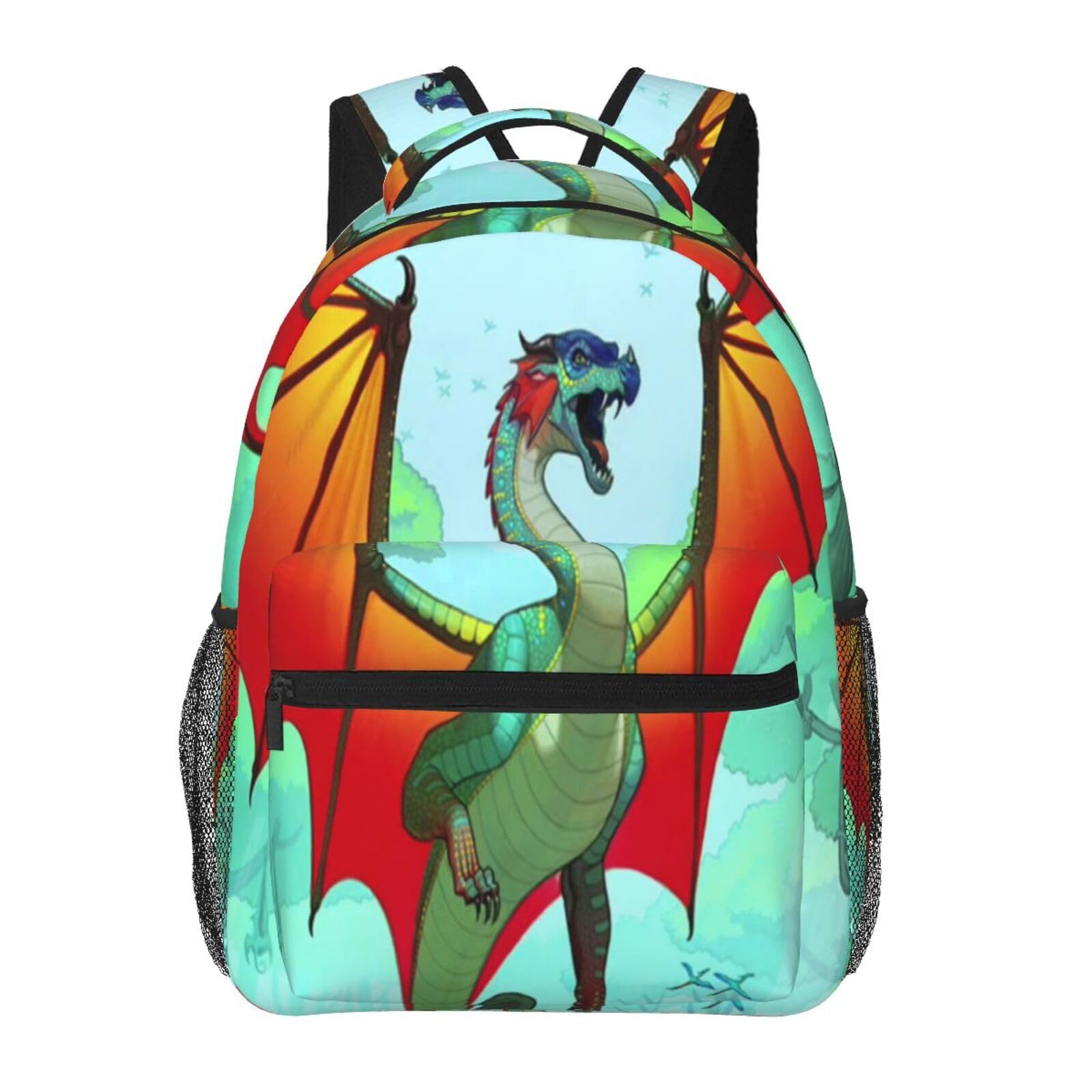 ABDIQJBS Wings-of-Dragon Fire Backpacks Lightweight Casual Daypack Bookbag Durable Casual Canvas Bag, Boys and Girls Backpack Daypack Travel Outdoor Daypack