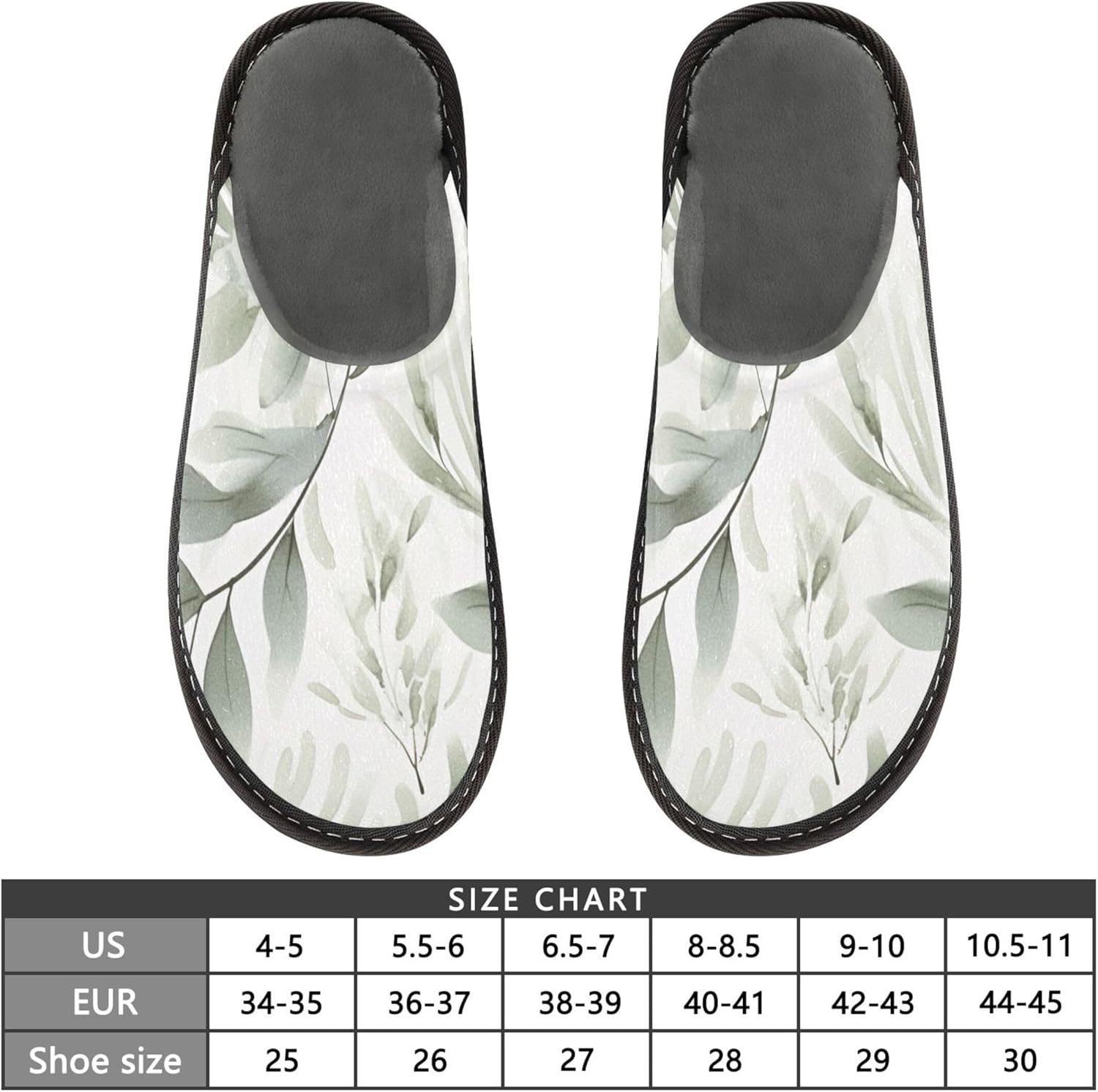 Woodland Leaf House Slippers – Cozy Fuzzy Slippers for Guests, Washable & Disposable, Perfect for Shoeless Home, Spa & Hotel Use A112908