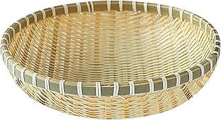 竹かご 編んだ竹編みちりとり 丸型ちりとり 竹ふるい 農家かご 家庭用有孔水果物かご 野菜洗い丸かご 収納バスケット 竹編みバスケット 果物と野菜の収納バスケット 竹編み製品 竹フルーツ バスケット