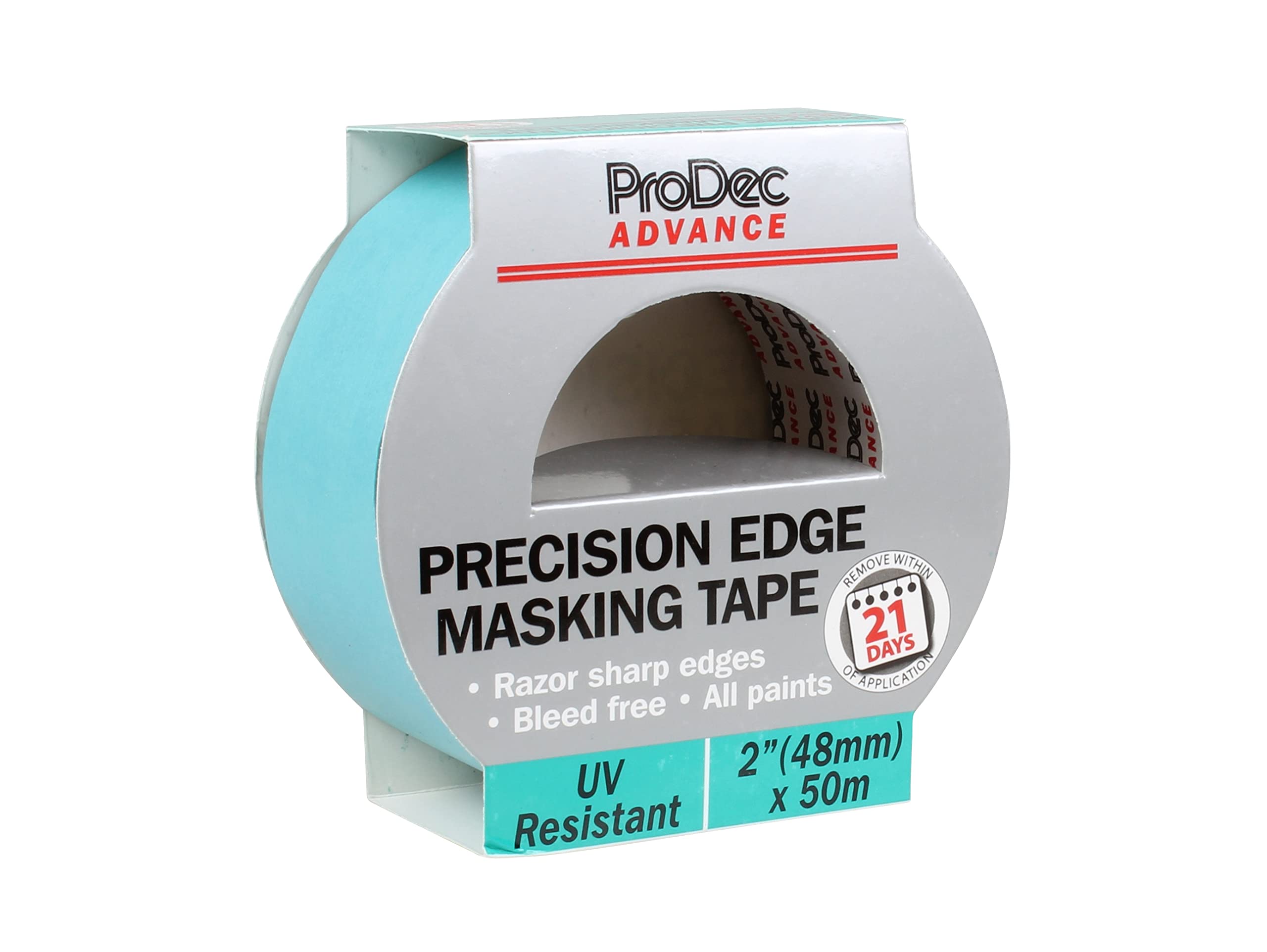ProDec Advance 48mm (2 inch) x 50m UV Resistant Precision Edge Multi Surface Painters Masking Tape for Razor Sharp Lines with No Paint Bleed For Indoor & Outdoor Painting and Decorating, 2" โ image 1
