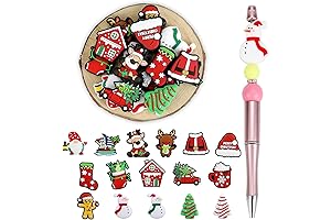 16pcs Christmas Silicone Focal Beads