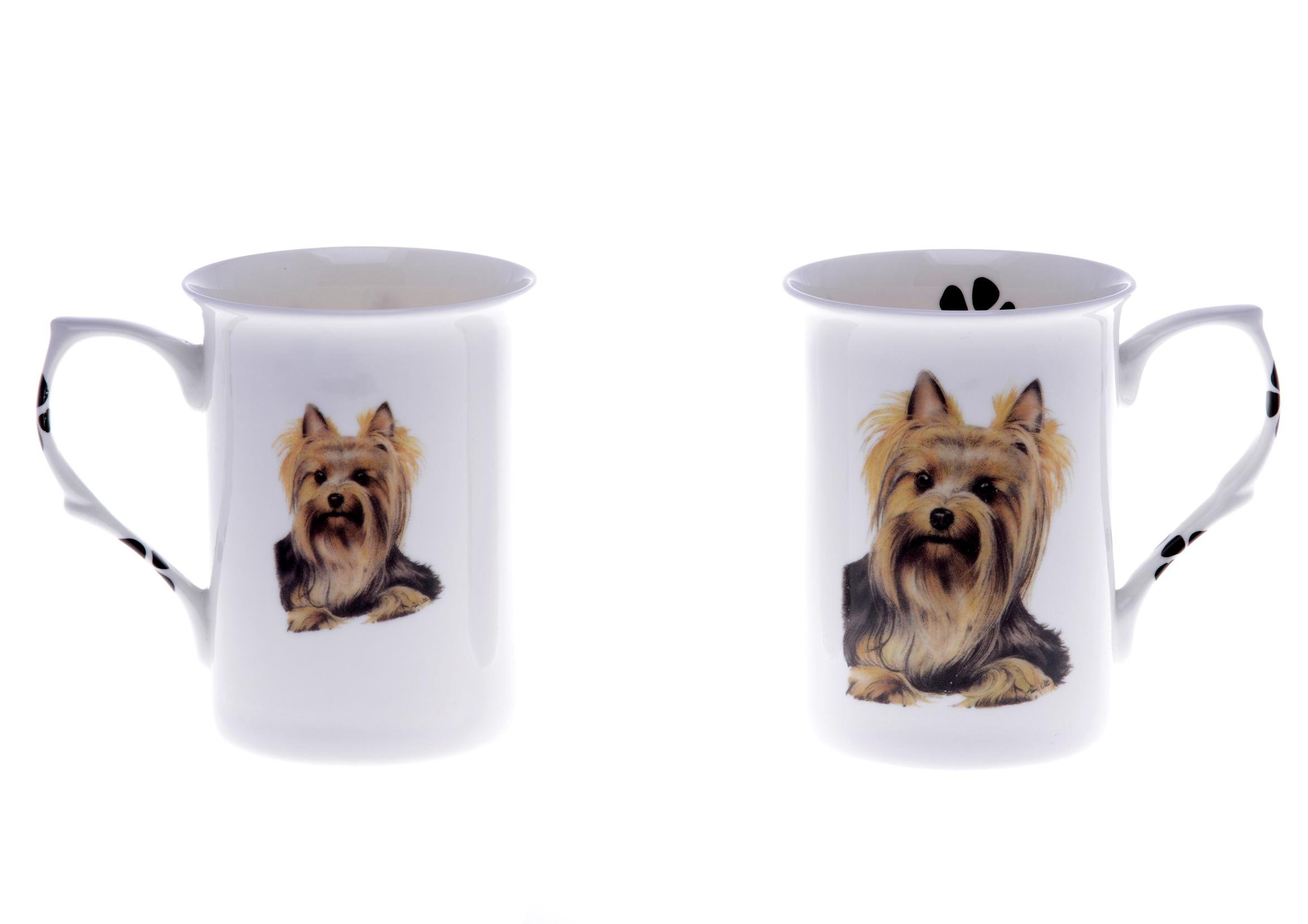 (BB66) Set of 2 Bone China BEAKERS/Mugs Yorkshire Terrier Yorkie Dog Presentation Gift Boxed- Lovely Gift, Kirsty Jayne China, Hand Decorated