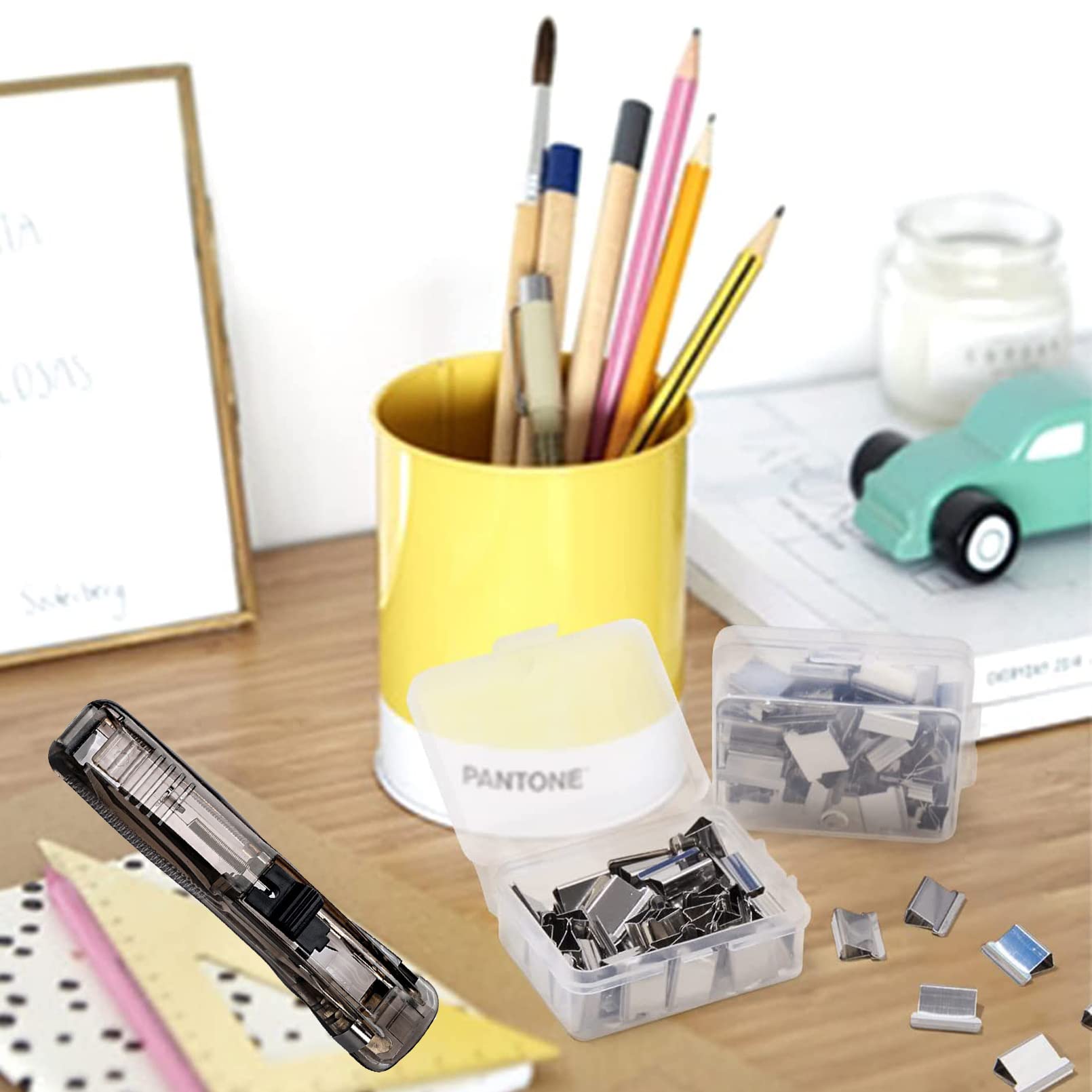 Pinzatrice A Clip Senza Graffette - Con 200 Clip Riutilizzabili - Per Carta E Sacchetti - Foto 6