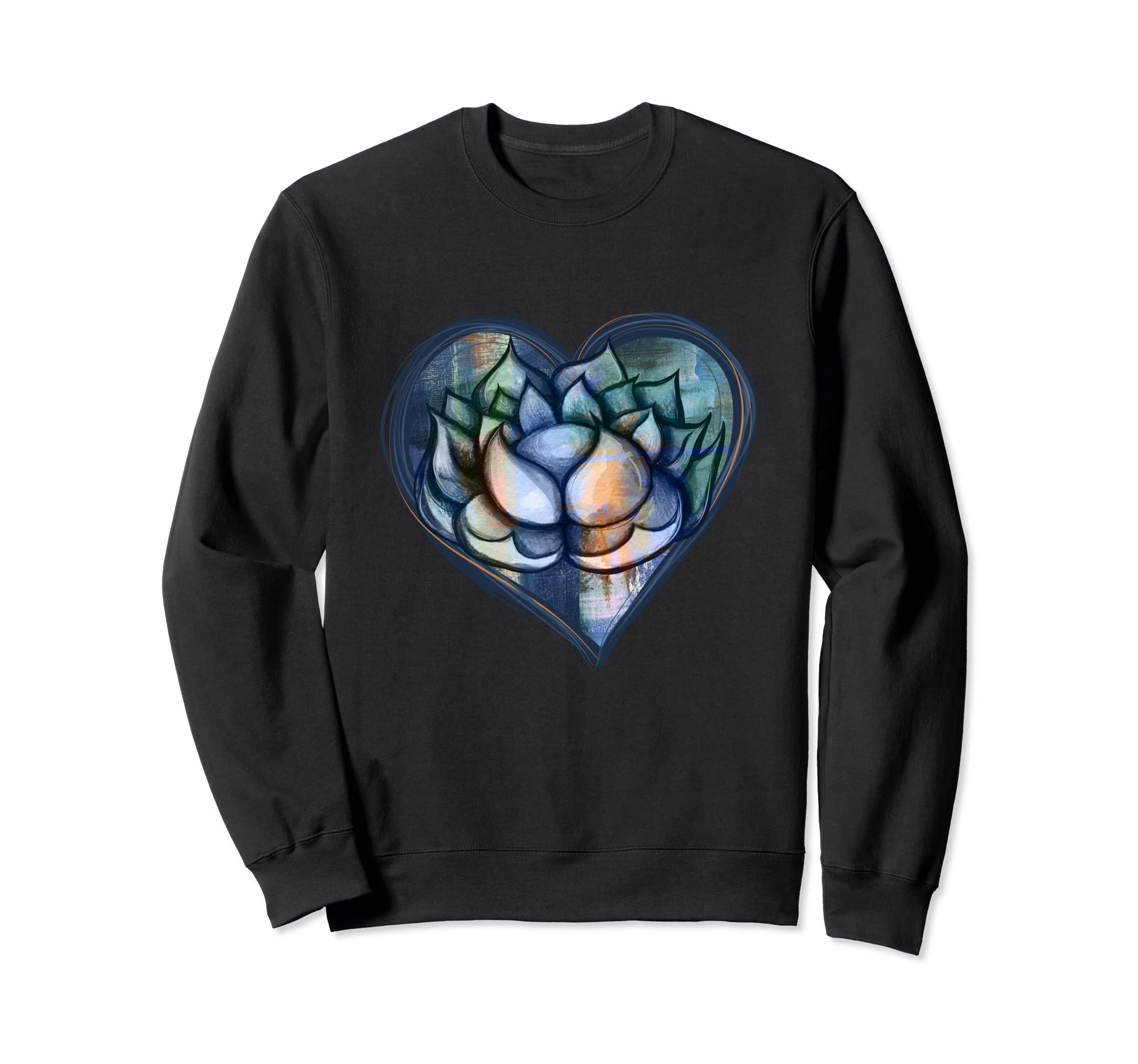 Lotus Flower Art Yoga Class Design Blue Meditation Sweatshirt