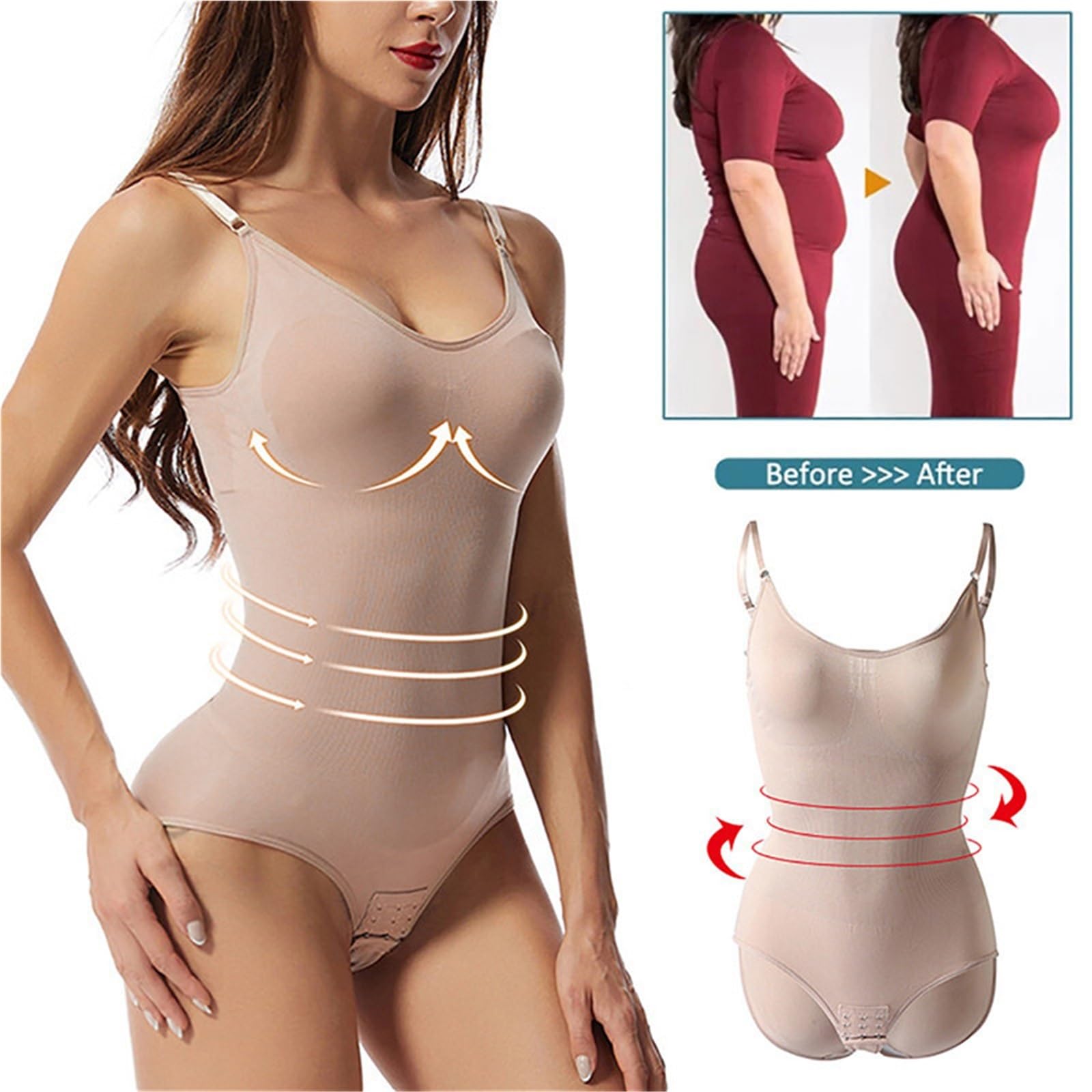 2 pièces corps complet Shaper Shapewear sculptant sans manches ventre contrôle Body for les femmes taille mince formateur avec crochets pour Femme