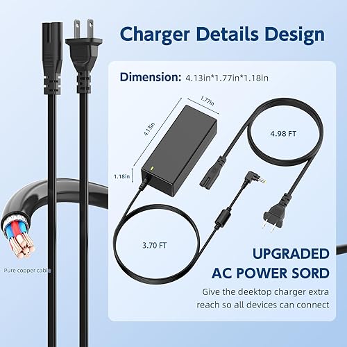 Miniatura 6 de Cargador para portátil de 65 W compatible con Toshiba Satellite A205 A215 A655 C55 C55D C55T C655 C675 C855 L55 L655 L675 L745 L755 P755 S55,