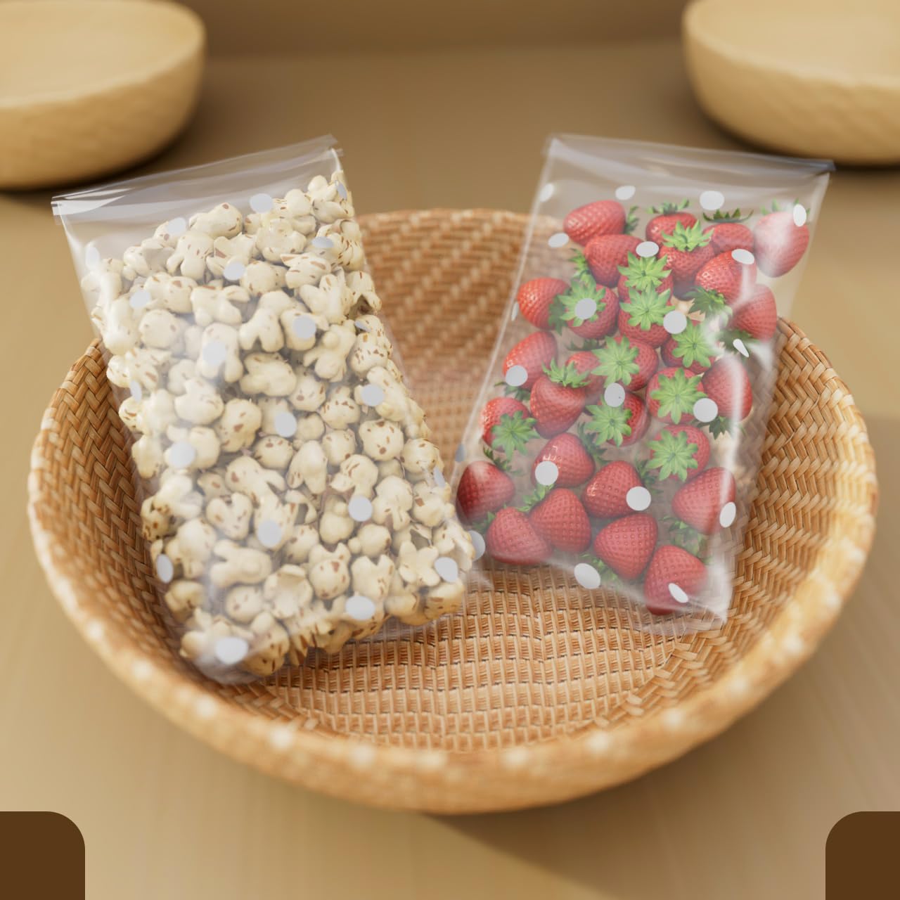 Artboil Blurry Dots - Bolsas de celofán de 4 x 6 pulgadas, bolsas de golosinas autosellantes para aperitivos, panadería y pequeños regalos, seguras para alimentos (paquete de 200)