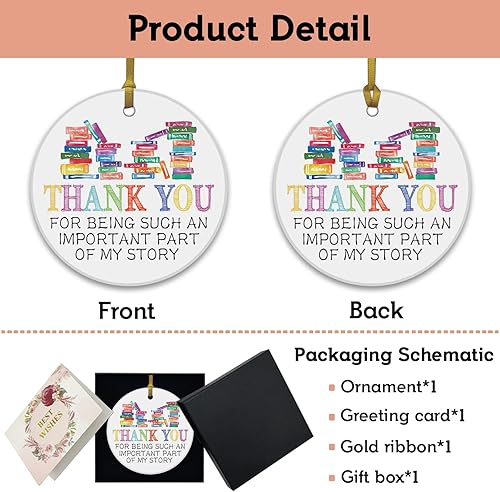 Vista 57 de REWIDPARTY Adorno de recuerdo de agradecimiento – Regalo de agradecimiento para familiares, amigos, profesores – Corazón de cerámica de 3 pulgadas