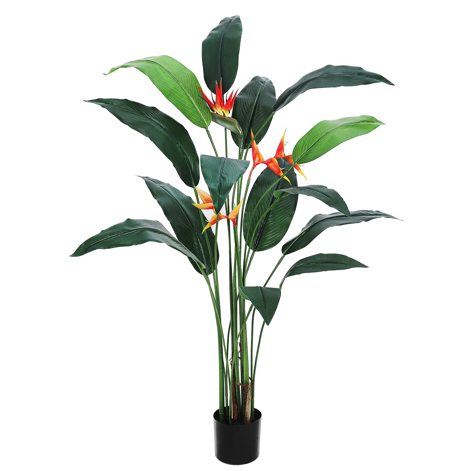 Planta Artificial De Ave Del Paraíso: Palmera Artificial De 2,13 m y 1,83 m De Altura Con Hojas De Seda Realistas y Múltiples Troncos. Decoración Moderna Para Interiores y Exteriores, Hogar u Oficina.