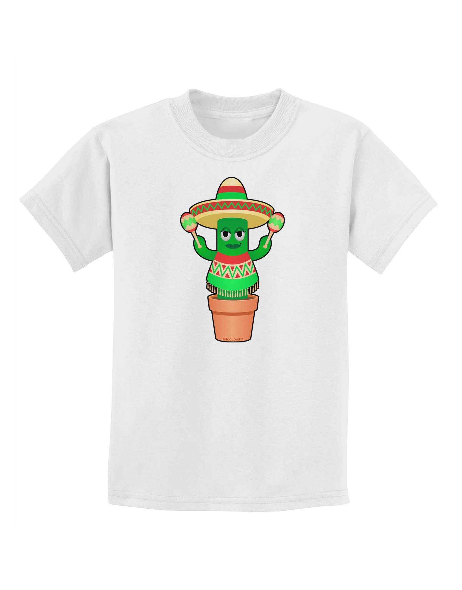 TooLoud Fiesta Cactus Poncho Childrens T-Shirt