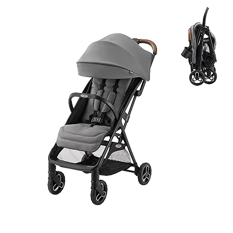 Graco Ready2Jet Compact Stroller – Overhead Friendly Compact Travel Stroller with Automatic Fold, Kingston