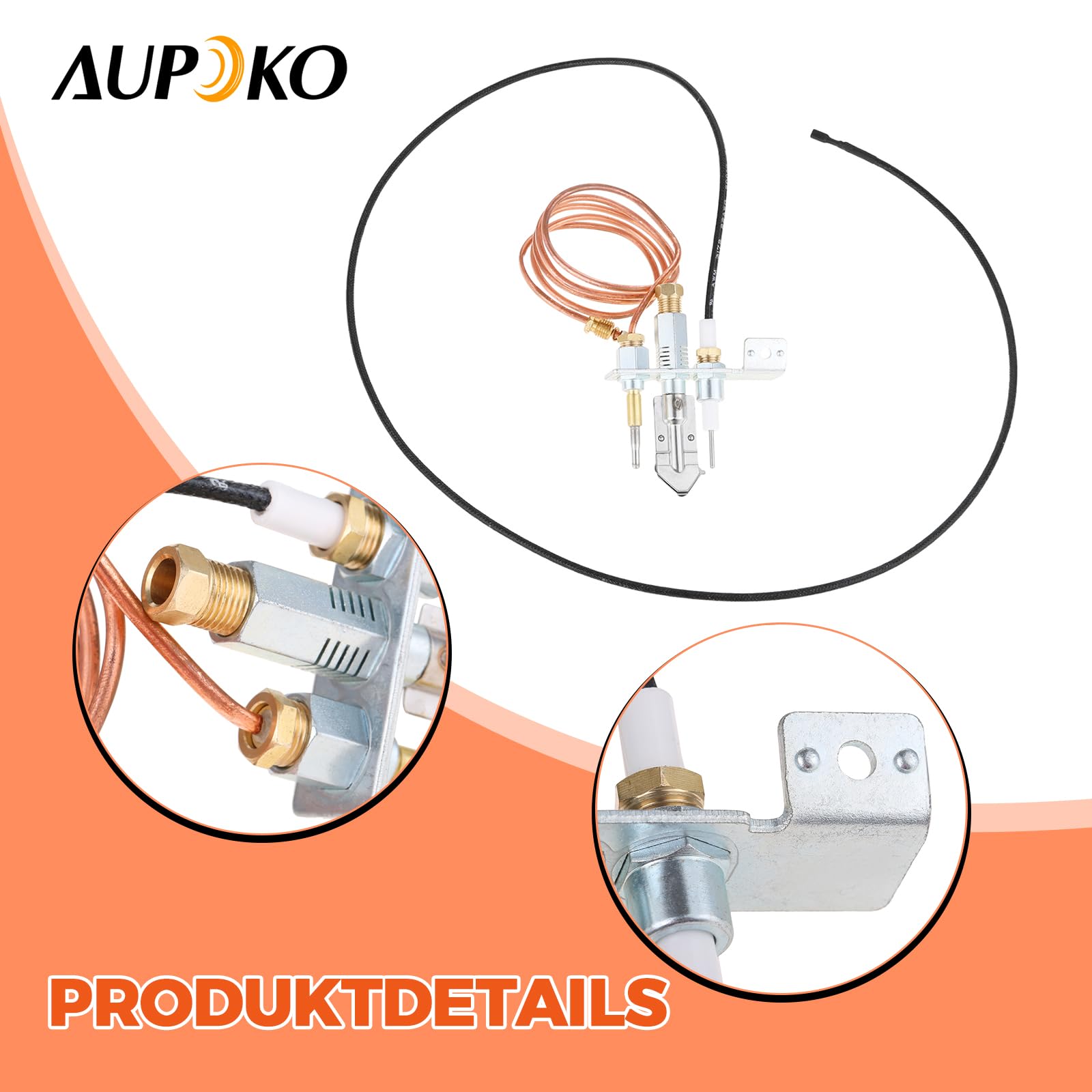 Aupoko Gas natural M9*1 termopar y encendido 900 mm piloto quemador kit para chimenea/termopar gas calentador de agua piezas