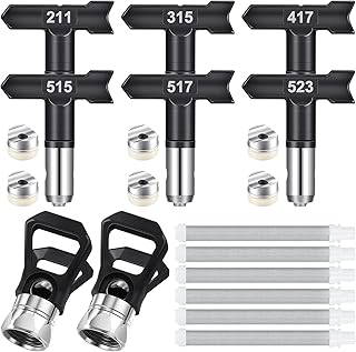 14 Pieces Spray Tips Airless Paint Sprayer Tips with Airless Paint Spray Gun /Guard and Filter for Airless Spraying Machine Parts