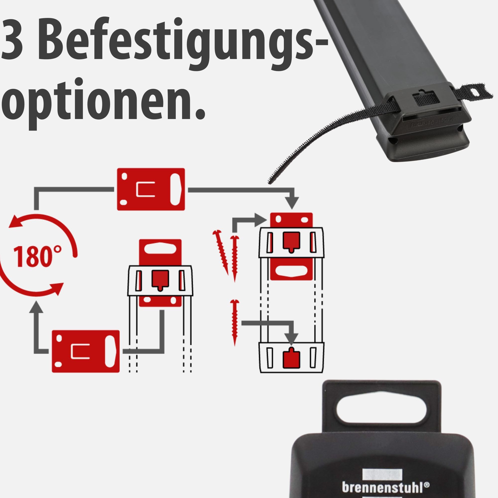 Brennenstuhl Premium-Line Steckdosenleiste 6-fach mit USB, 3m | Mit USB C PD 30W und USB A 18W, Made in Germany, Mehrfachsteckdose mit Schalter, Steckerleiste zur Wandmontage, schwarz