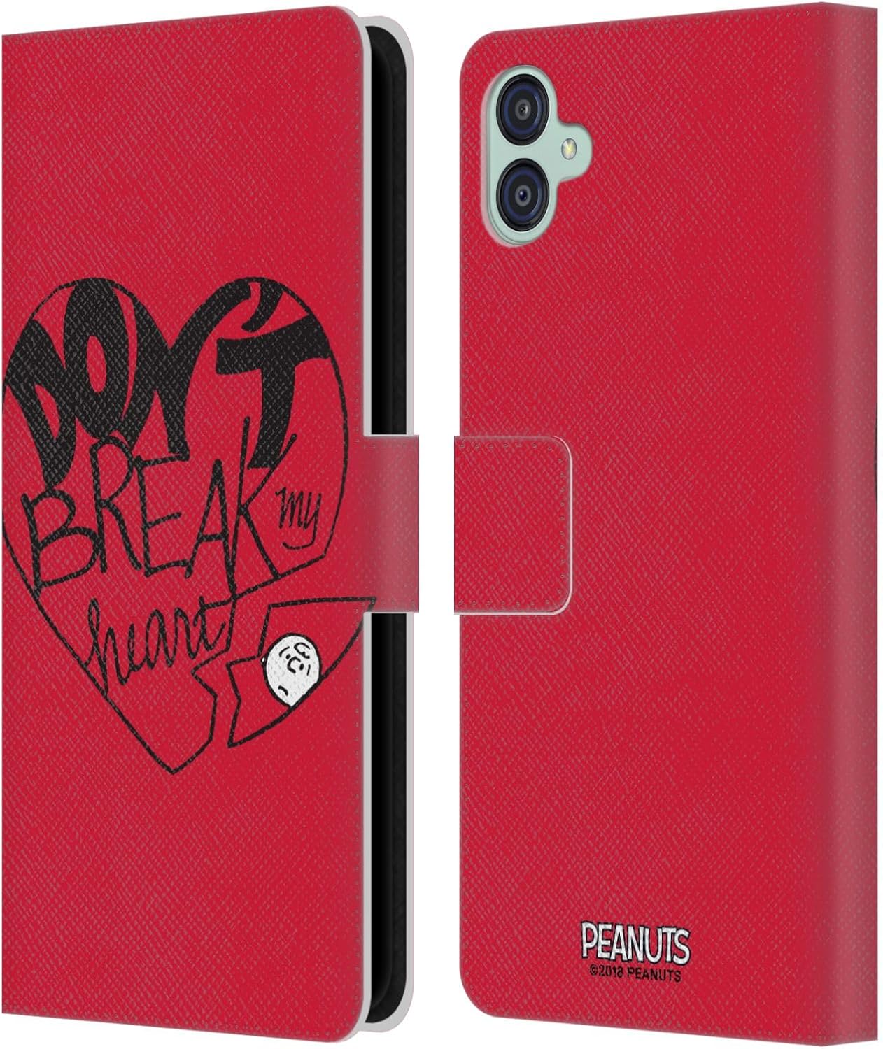 Head Case Designs Officially Licensed Peanuts Don't Break My Heart Sealed with A Kiss Leather Wallet Case Compatible with Samsung Galaxy M04 5G / A04e