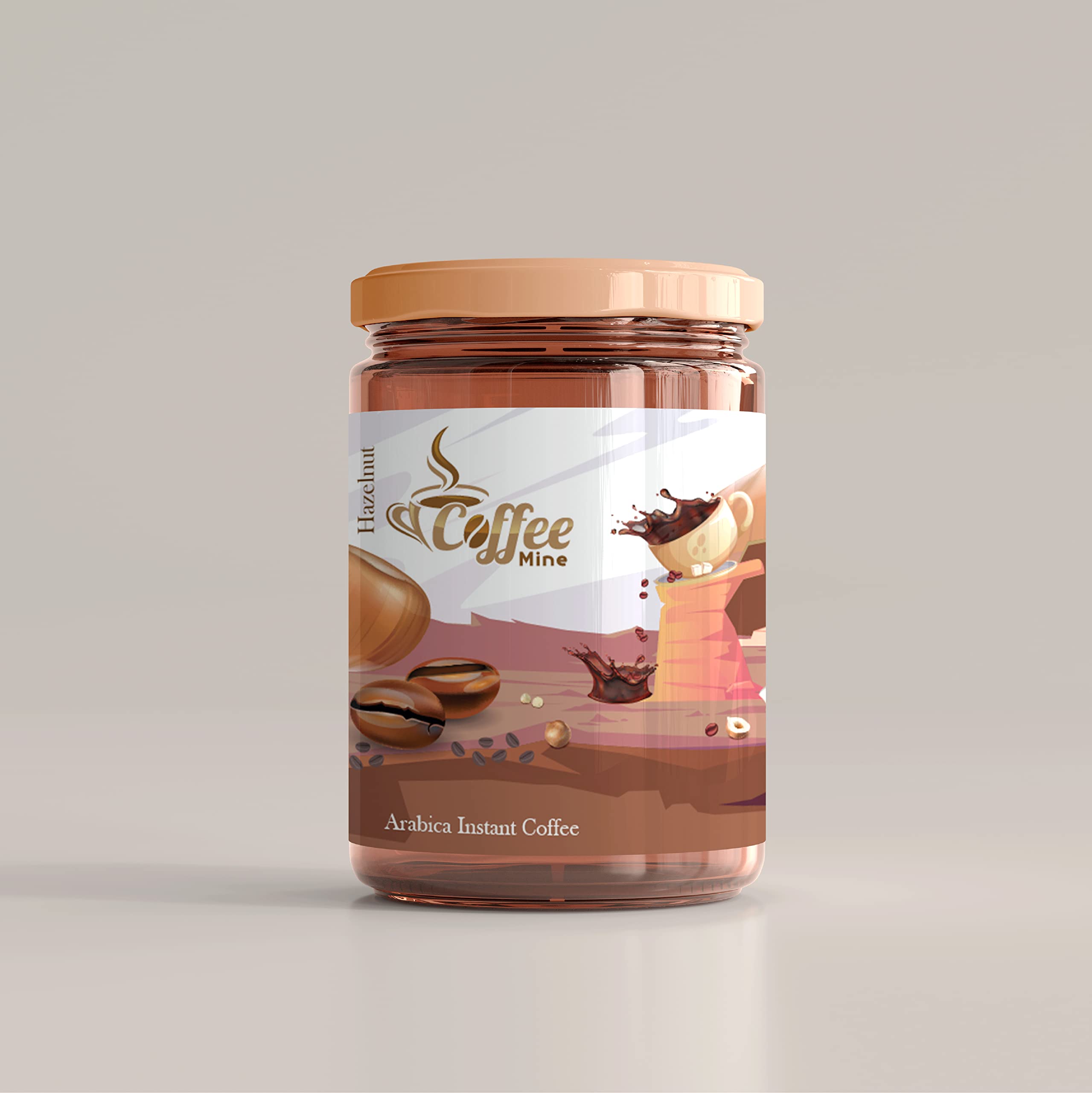 Coffee Mine - Instant Arabica Coffee | Instant Premium Flavored Arabica Coffee | Original | Flavored (Hazelnut, 40gm)