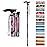 supregear Folding Cane, 5-Level Adjustable Height Walking Stick Lightweight Collapsible Portable Travel Cane with Wrist Strap and T Handle for Elderly Disabled Men Women, Purple Floral