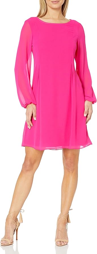 Long Sleeve Shift Dress ...