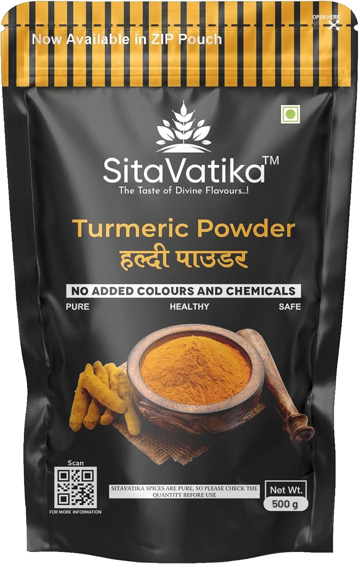 Sitavatika Pure Turmeric Powder 500gm No Added Colours and Chemical Rich Tasty and Healthy Golden Spices Haldi