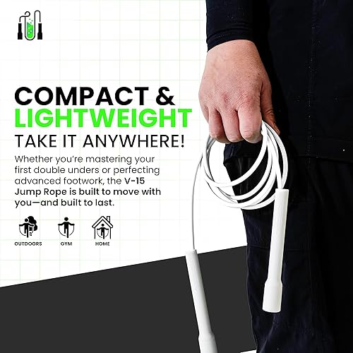 Vista 3 de Cuerda de saltar para fitness, cuerda de saltar ajustable de 10 pies para hombres, mujeres y niños, cuerda de saltar sin enredos con asas