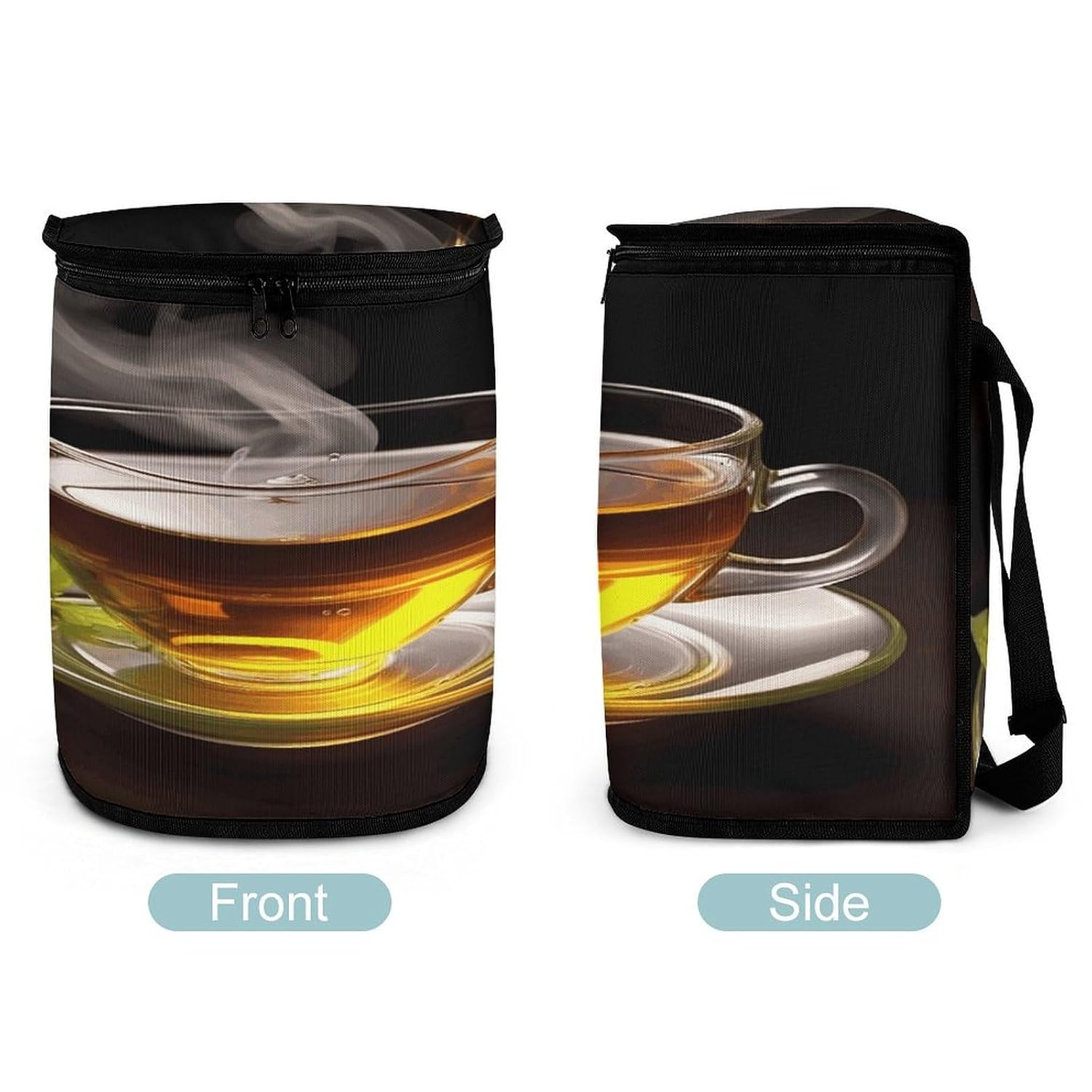 Cup of Tea Car Trash Can with Lid Leakproof Storage Bag with Large Capacity Waterproof Automotive Garbage Bin for SUVs Easy-to-Install Car Accessory Interior 2.5 Gallon image 4