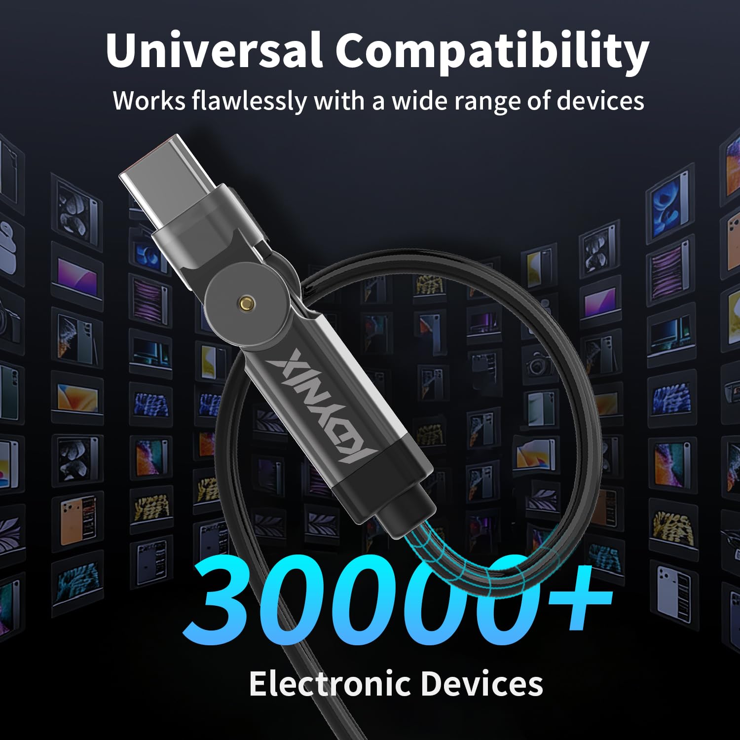 Cavo da USB C a USB C, rotazione a 180°, tipo C, 60 W, cavo di ricarica rapida per iPhone serie 17/16/15, Galaxy S23/S24, Pixel, laptop, MacBook, Switch, all'aperto, viaggi (2 m, nero)