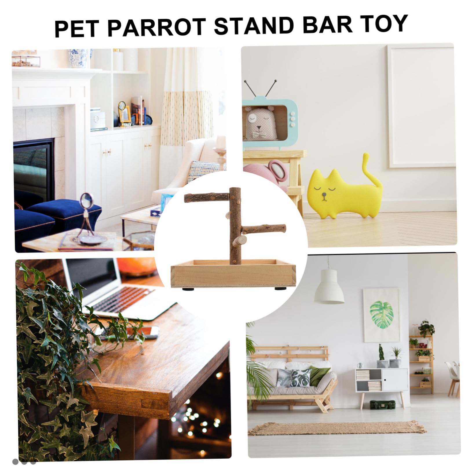 Soporte Equilibrio para Beige Perchas de Madera de Pájaros Portátil para Desarrollo Coordinación en Pequeños Pájaros y Cockatiel