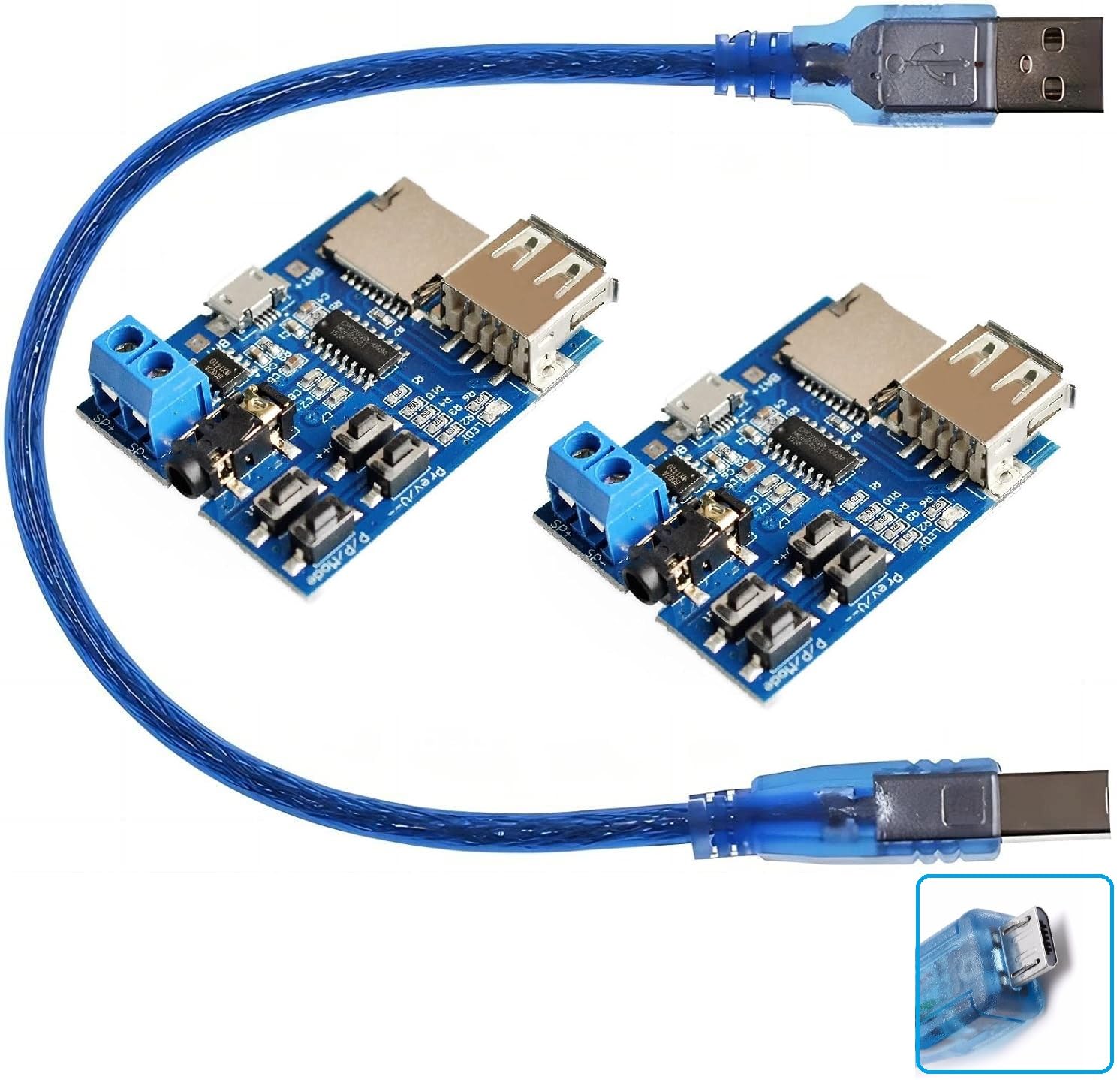 WWZMDiB MP3 Decoder Module 2-Pack - Lossless Audio Player With TF Card & USB Support