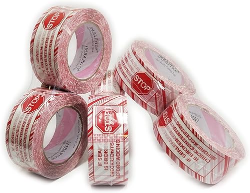 Miniatura 3 de iMBAPrice Cinta de seguridad - Mensaje impreso "SI Seal is Broken Check Contents Before Accepting" 6 rollos de 110 yardas (330 pies x 6) 2 pulgadas