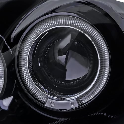 Miniatura 7 de Spec-D Tuning Proyector LED de doble halo con lente ahumada, carcasa negra brillante, compatible con Infiniti G35 2003-2007 de 2 puertas Coupé con