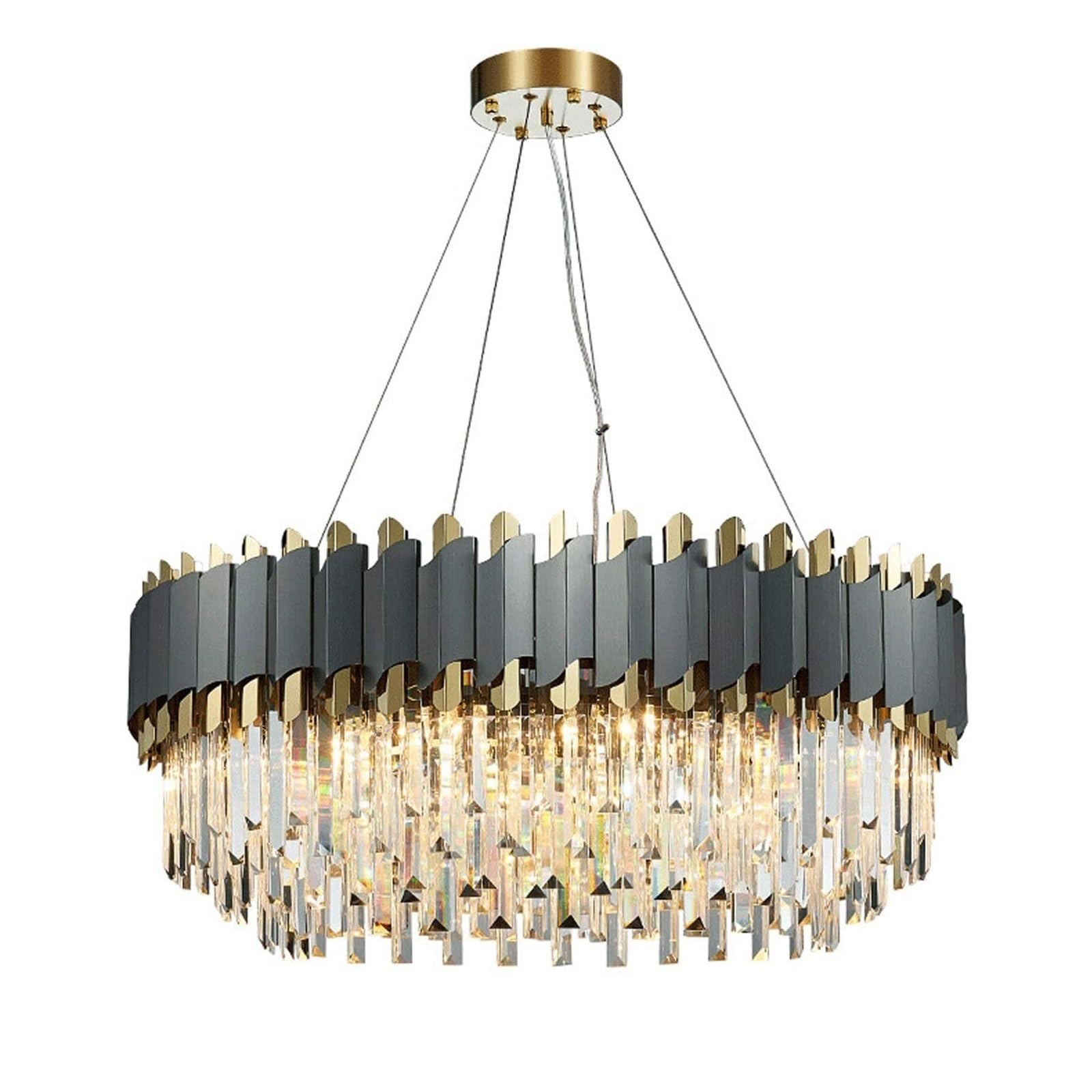 Indoor Chandelier Pendant Light Fixture Crystal Chandelier for Foyer Dining Room 8 Lights Modern Crystal Pendant Light V-intage