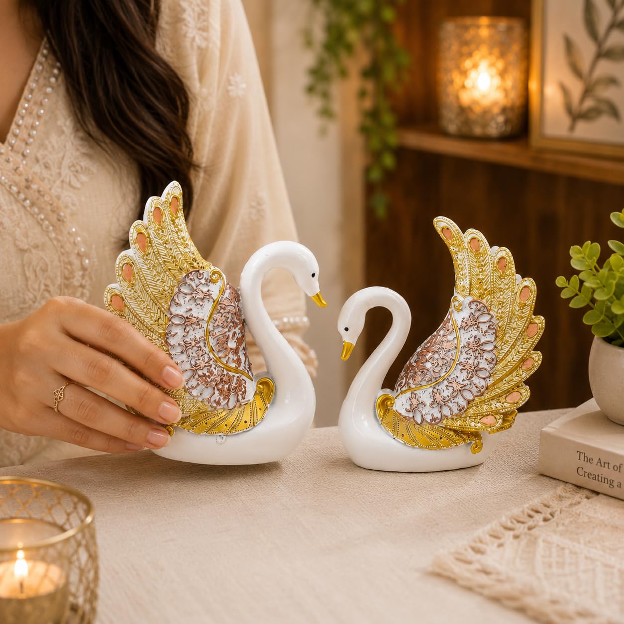 Elegant Swan Statues - Luxury Home Decor -6