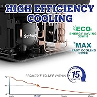 Vista 3 de Setpower PT35 - Refrigerador de coche con cubierta, refrigerador portátil de doble zona de 37 cuartos de galón, refrigerador de coche de 12 voltios