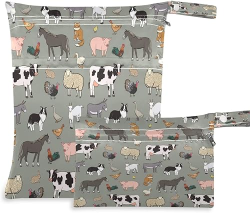 Blueangle Funny Fishes - Bolsa para pañales de tela, traje de baño y viajes, bolsas húmedas resistentes al agua, perfectas para ropa húmeda,