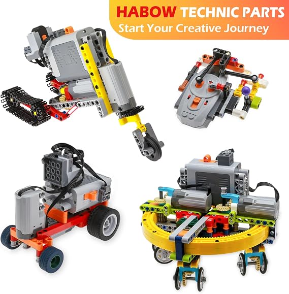 Habow 5 in 1 Power-Functions Motor-Set Compatible with Branded building blocks-Motor STEM Building Block Toy for MOC Technic-Parts.