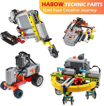 Habow 5 in 1 Power-Functions Motor-Set Compatible with Branded building blocks-Motor STEM Building Block Toy for MOC Technic-Parts.