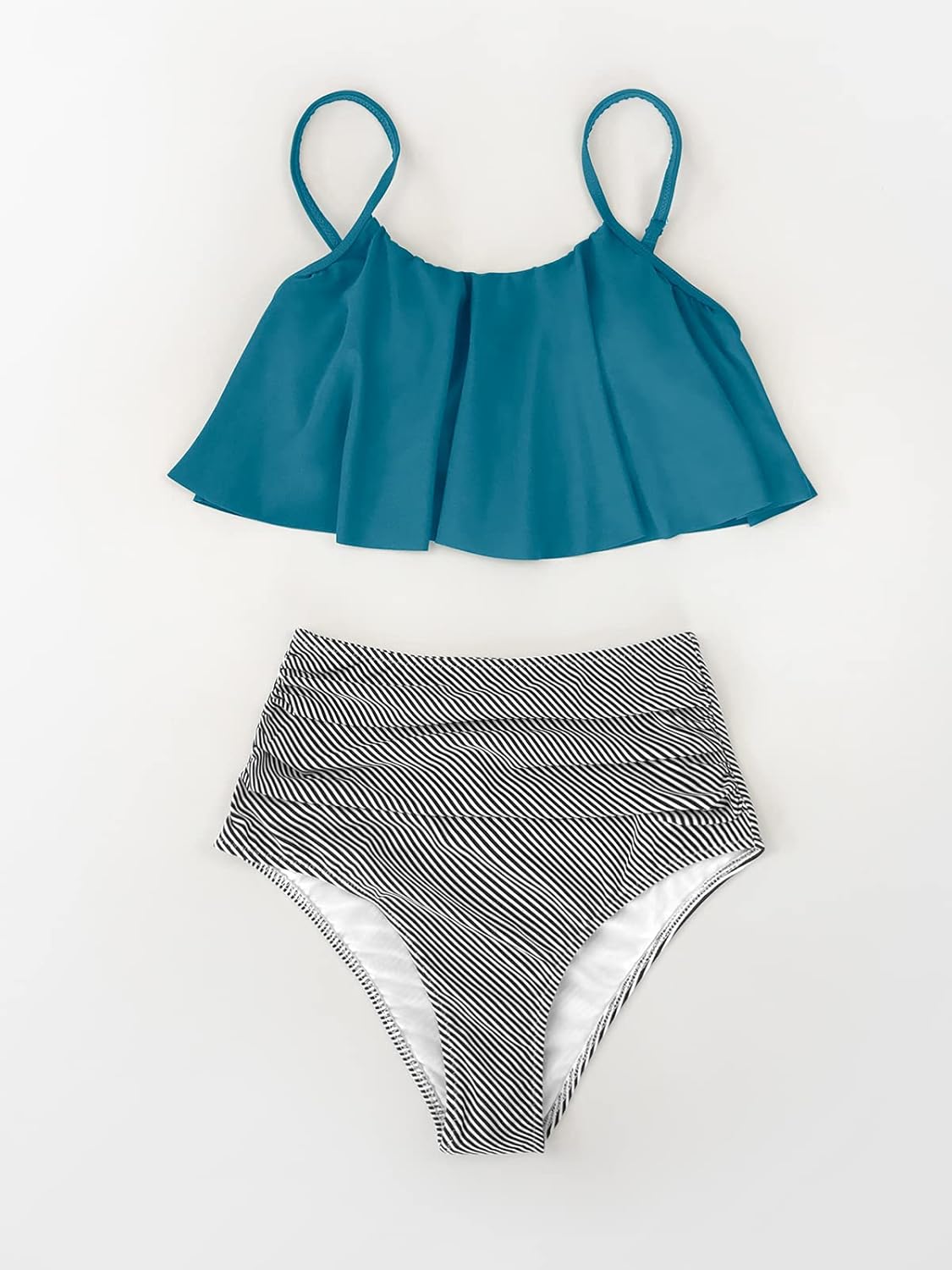 CUPSHE Women's High Waisted Falbala Bikini Set