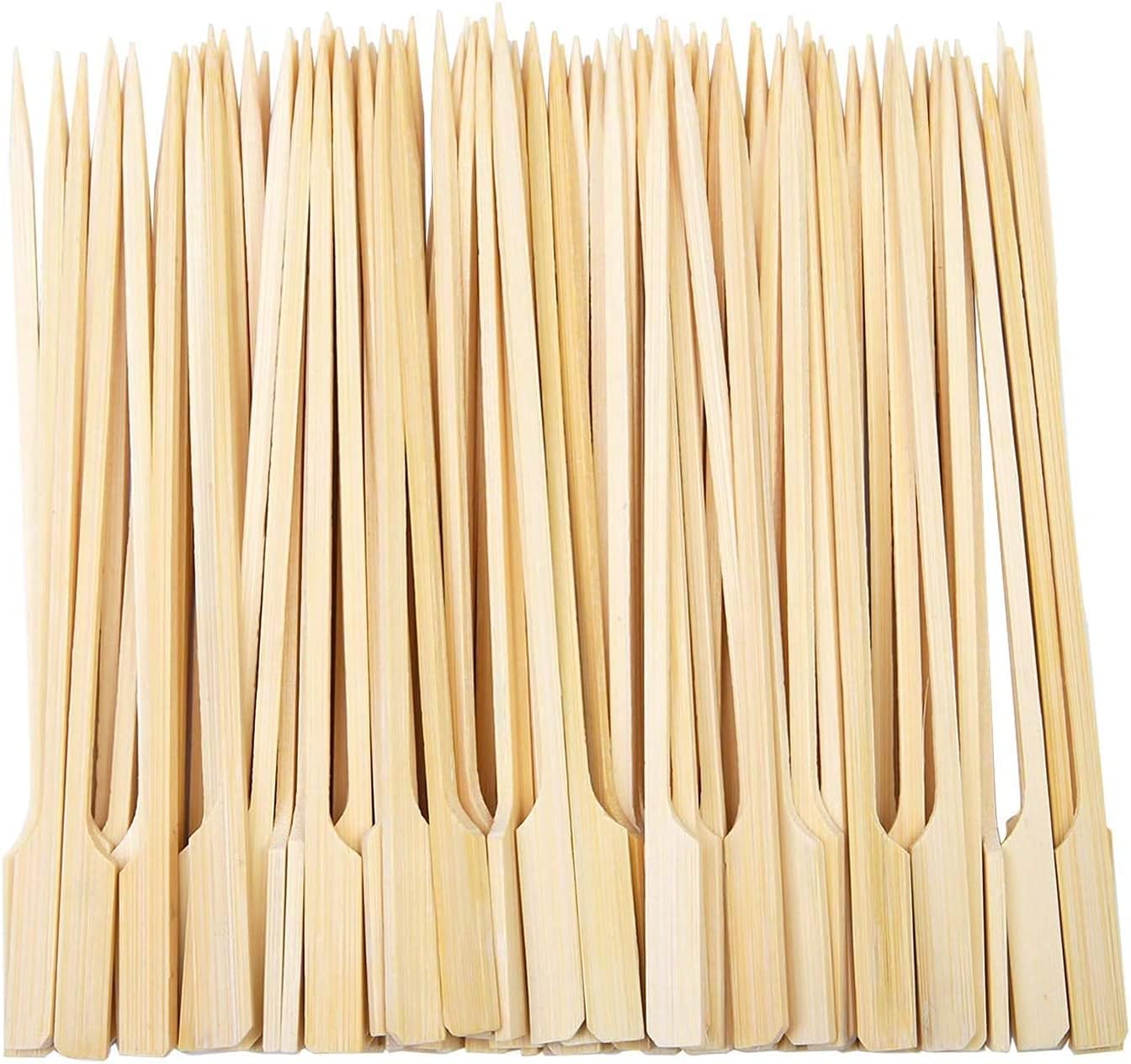 KitchencookshopPaddle Skewers100 Pieces Bamboo Barbecue Bamboo Skewers Cocktail Sticks for Barbeque, Kebabs, Burgers, Cocktails, Buffets Party (30cm)
