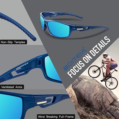 Miniatura 5 de Goiteia Polarized Sunglasses for Sports Men Women, Cycling Running Driving Fishing Sunglasses, UV Protection, Wrap Around