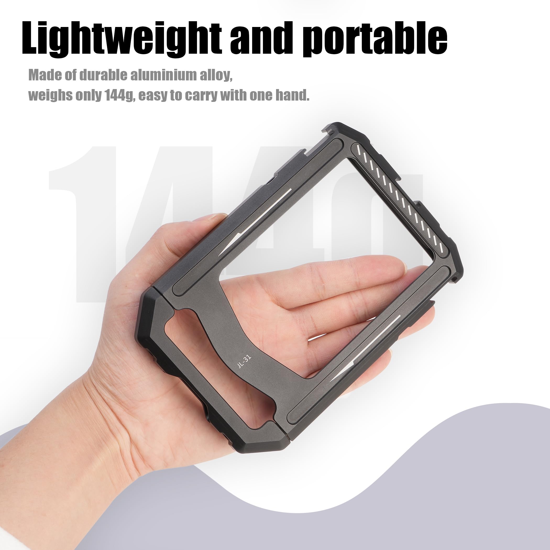 Fotga Estabilizador universal de aluminio para smartphone con asas para iPhone, Samsung, teléfono celular, Vlog, transmisión en vivo, filmación, con soporte de trípode de zapata fría