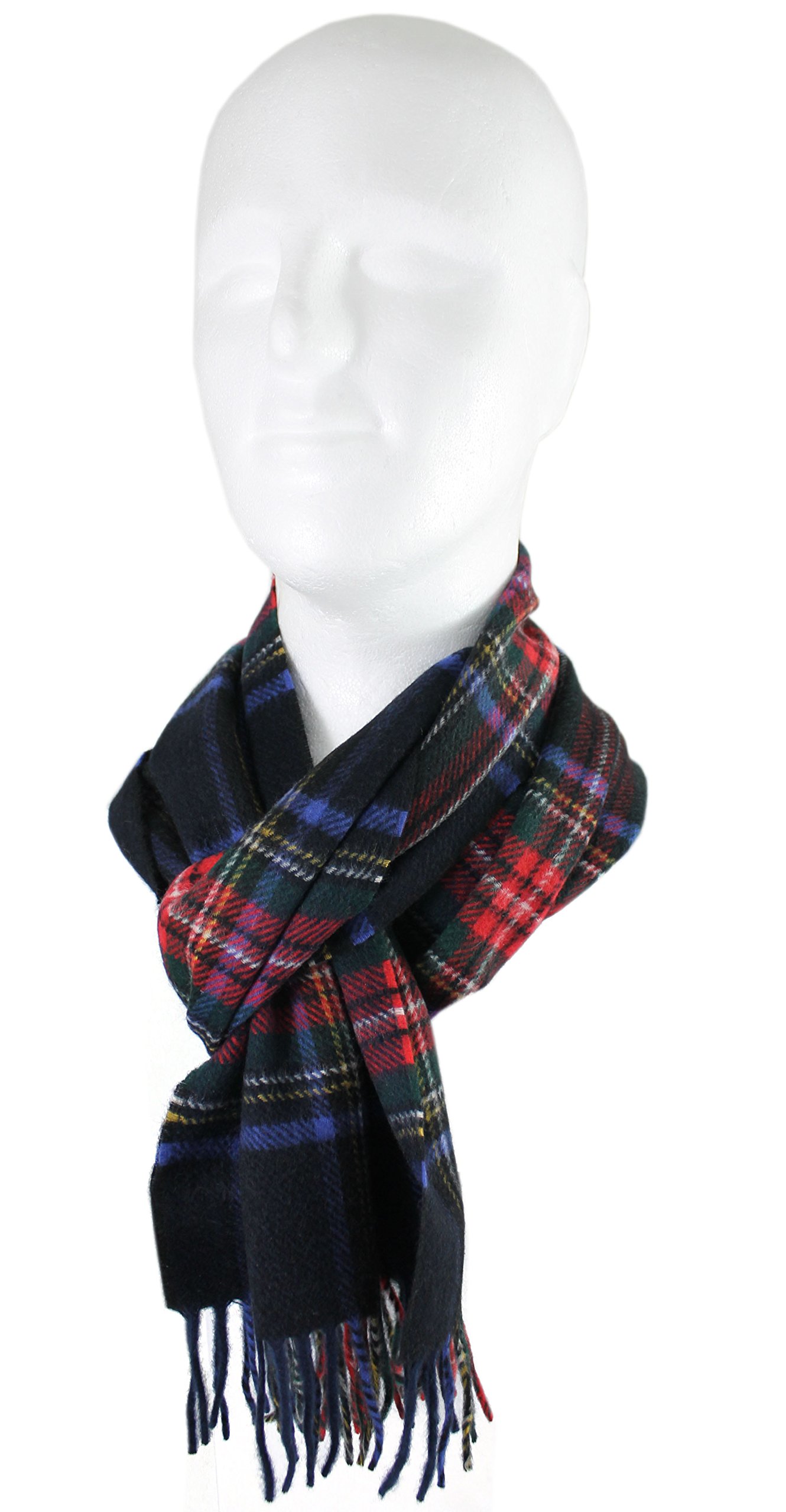 Rotfuchs Sciarpa in cashmere Sciarpa invernale Sciarpa uomo Warm & Soft Check multicolore Made in Germany (180 x 31 cm, nero)
