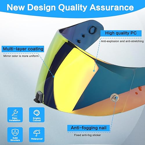 Miniatura 4 de Visera de casco compatible con T520 ST1400, visera de casco de motocicleta, R1, accesorios de repuesto tintados para casco de motocicleta