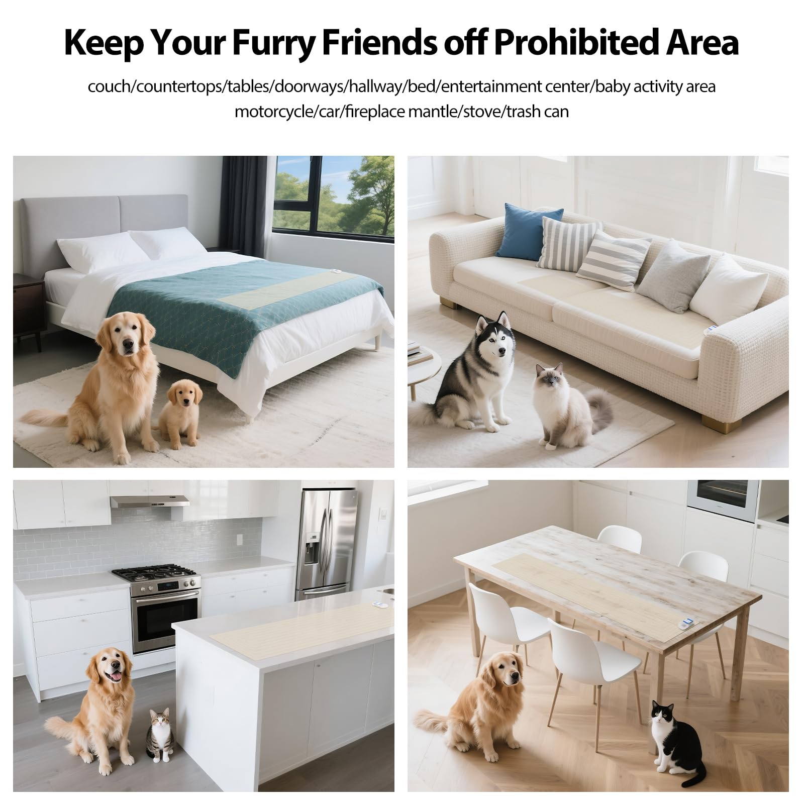 Alfombrilla de choque para mascotas en interiores, almohadillas de entrenamiento seguras para perros y gatos, alfombrilla repelente eléctrica que mantiene a las mascotas fuera del sofá