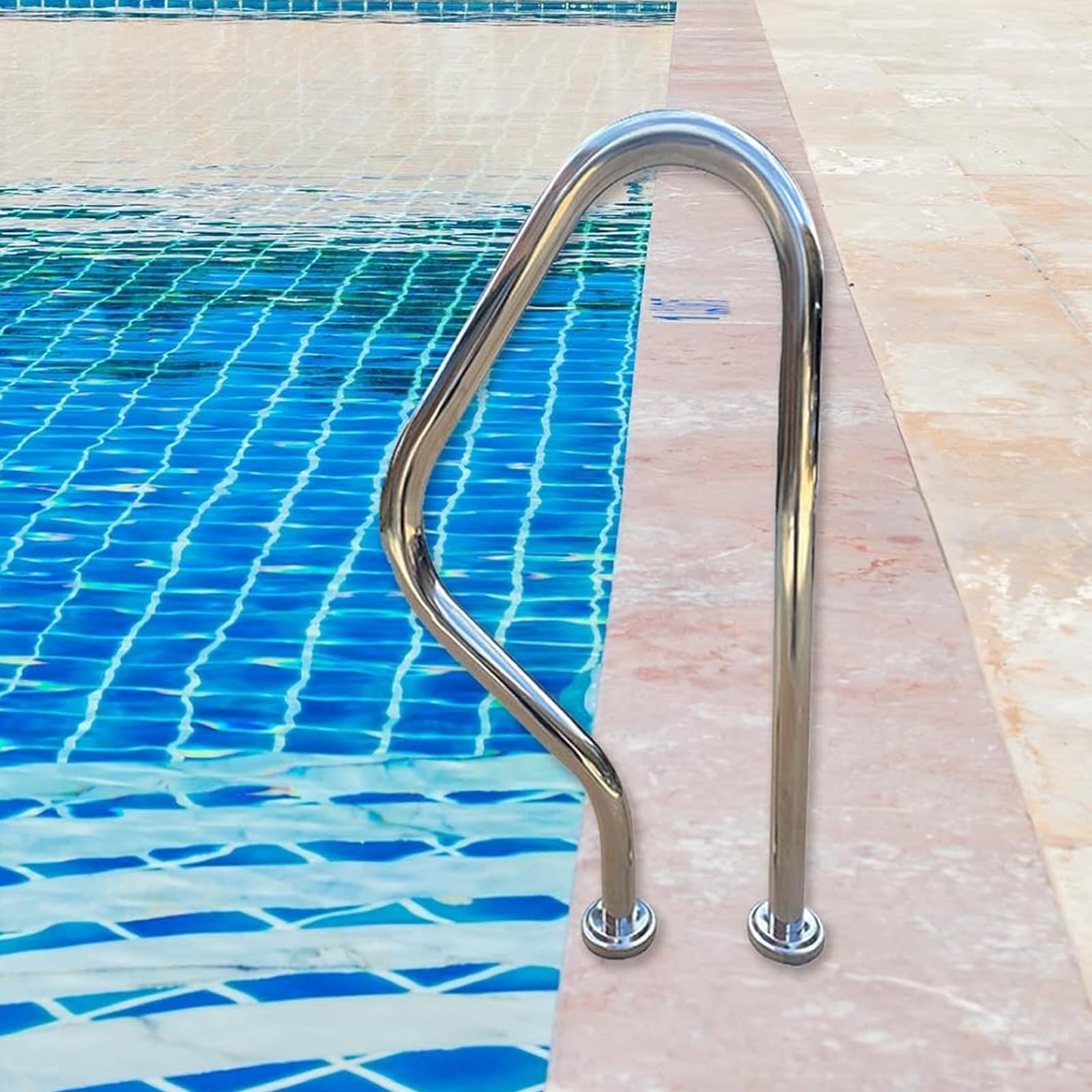 Pool Spa Deck Rail Railing 304 Stainless Steel Silver Rustproof Pool Handrail Humanized Swimming Pool Handrail