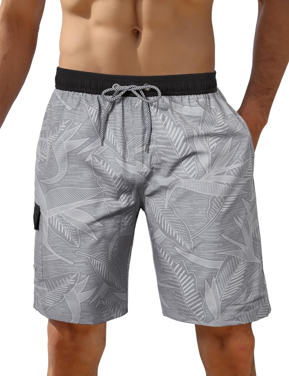iCKER Herren Shorts Badehose Badeshorts Strand Shorts Beach Shorts Board Shorts Schnelltrocknend für Sommer