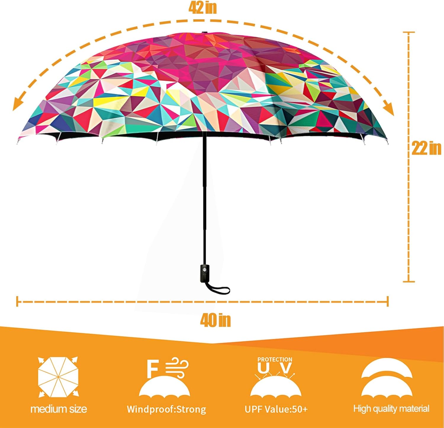 Small Compact Travel Automatic Folding Umbrella for Women, Portable Lightweight, Rain, Wind, UV Sun Shade