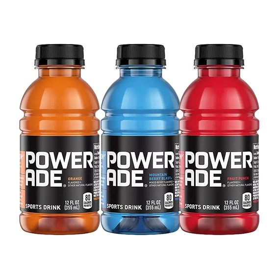 Power- ade Sports Drink Variety Pack | (16-Pack) | 3 Assorted Flavors : Orange, Mountain Berry Blast, Fruit punch | 12 oz